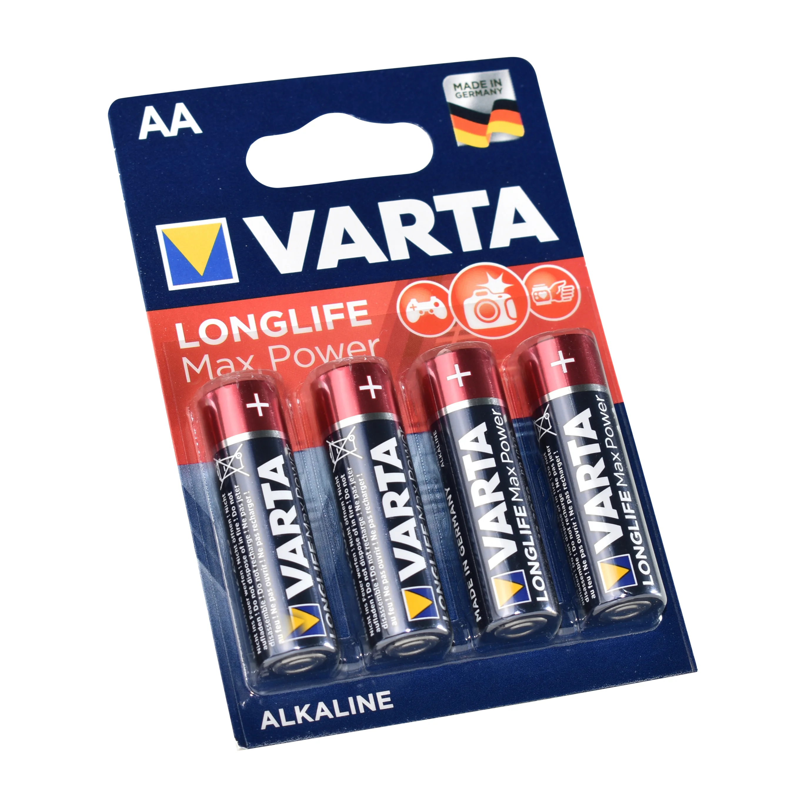 Батарейка, аккумулятор и зарядное устройство для него Varta LONGLIFE MAX P. AA бл.4