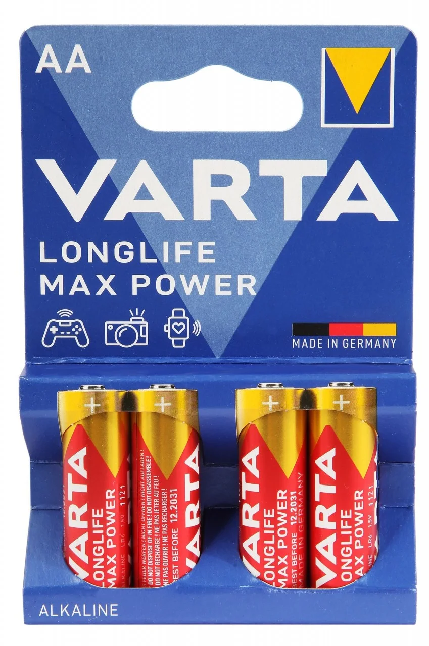 Батарейка, аккумулятор и зарядное устройство для него Varta LONGLIFE MAX P. AA бл.4