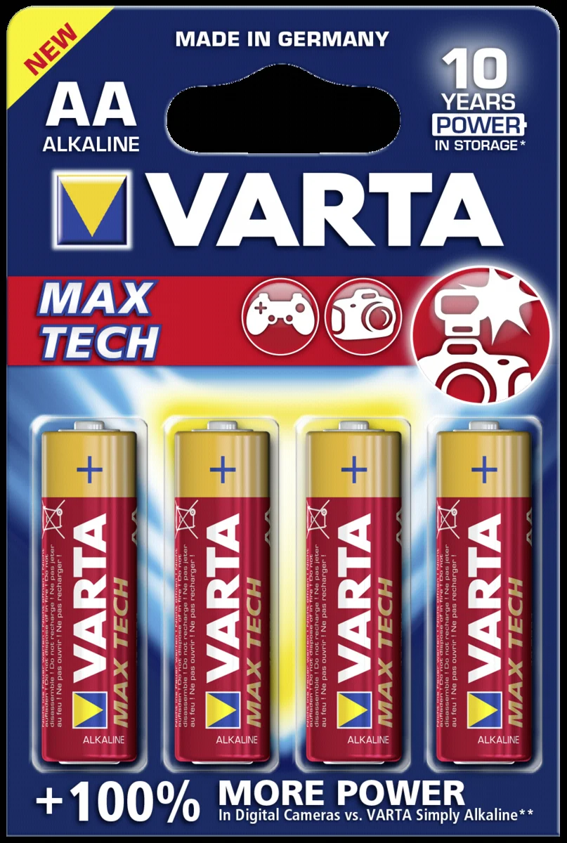 Батарейка, аккумулятор и зарядное устройство для него Varta LONGLIFE MAX P. AA бл.4
