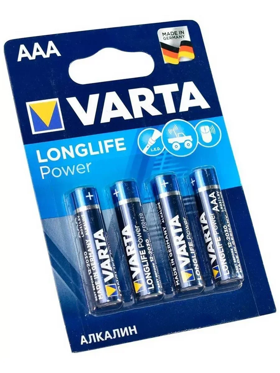 Батарейка, аккумулятор и зарядное устройство для него Varta LONGLIFE MAX P. AАA бл.4