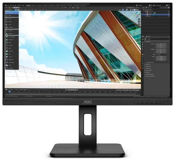 Монитор 23.8" AOC 24P2Q IPS 1920x1080, 75 Гц, 4 мс, 16:9, 250 кд/м2, 1xHDMI, 1xDP, 1x3.5 мм, черный