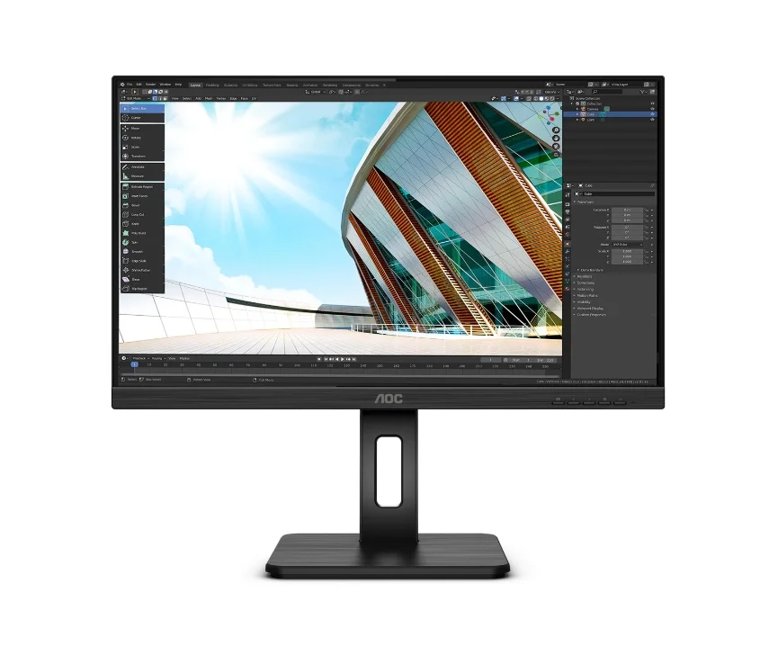 Монитор 23.8" AOC Q24P2Q IPS 2560x1440, 75 Гц, 4 мс, 16:9, 250 кд/м2, 1хHDMI, 1хDP, 1хVGA, черный