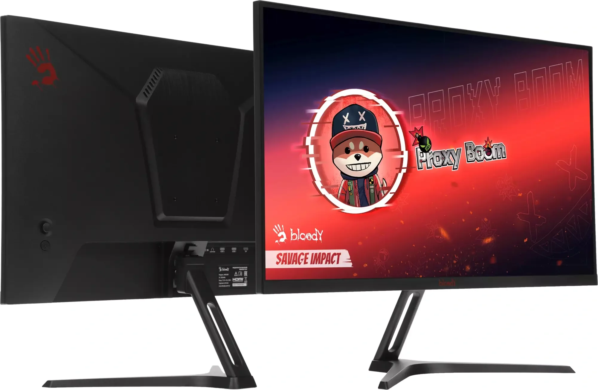 Монитор 23.8" BLOODY MN240F IPS 1920x1080, 180 Гц, 1 мс, 16:9, 280 кд/м², 2xHDMI, 1xDP, 1x3.5 мм, 2x2 Вт, черный