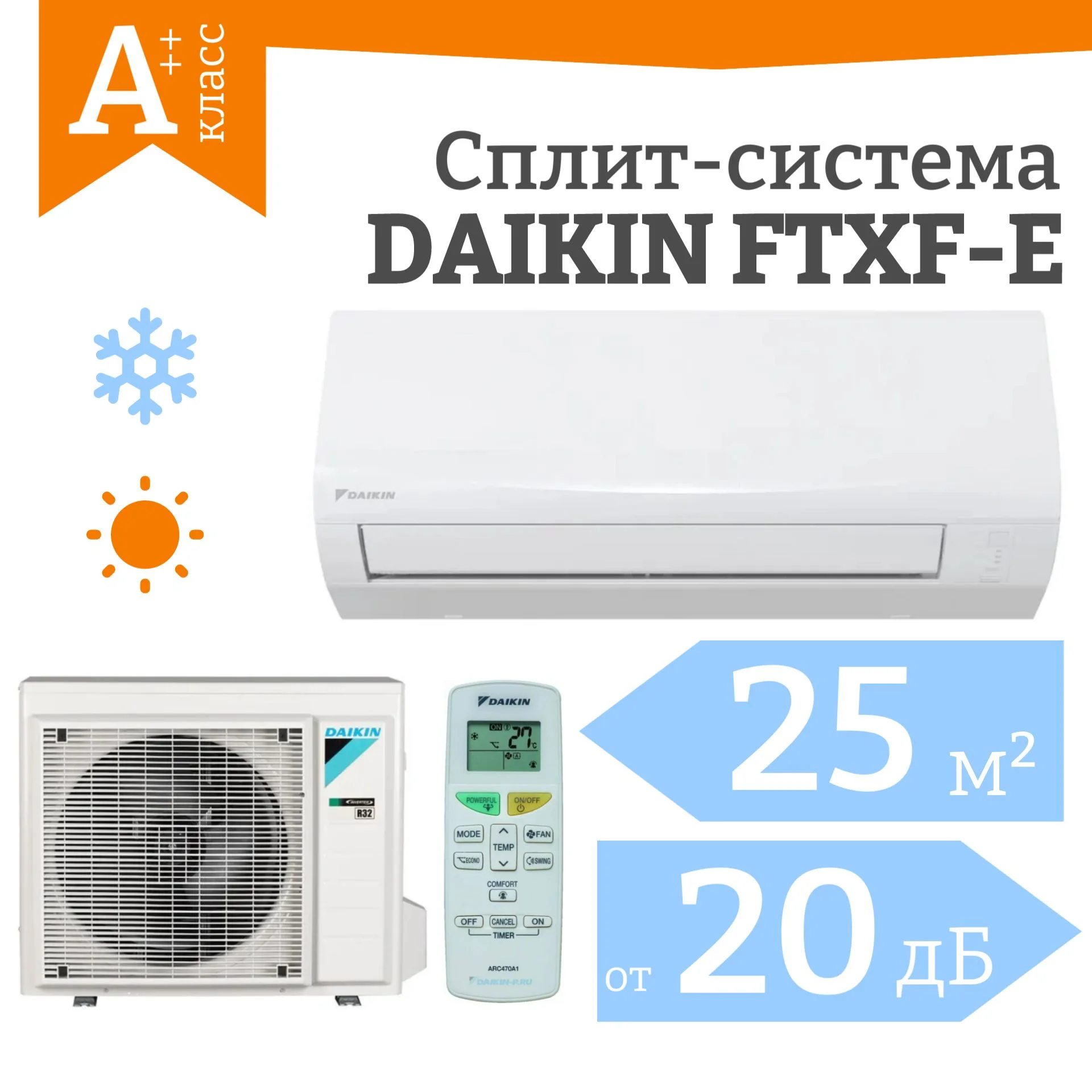 Кондиционер Daikin FTXF20E/RXF20E