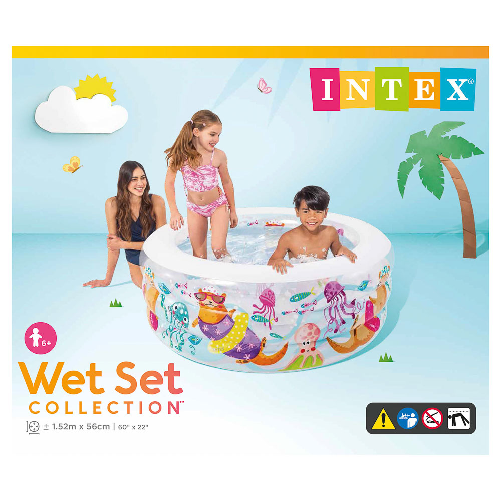 VETTA INTEX Бассейн детский Аквариум, надувное дно, от 6 лет 152*56см 58480