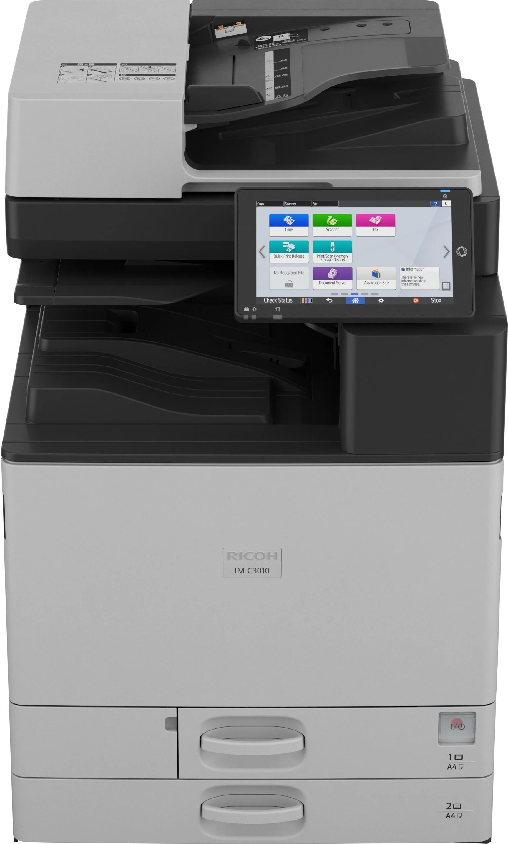 МФУ лазерное цветное Ricoh IM C2010 (A3, 6Гб, 20стр/мин, дуплекс, PS, SSD256, GigaLAN, ARDF100, 2 лотка по 550л, добавит