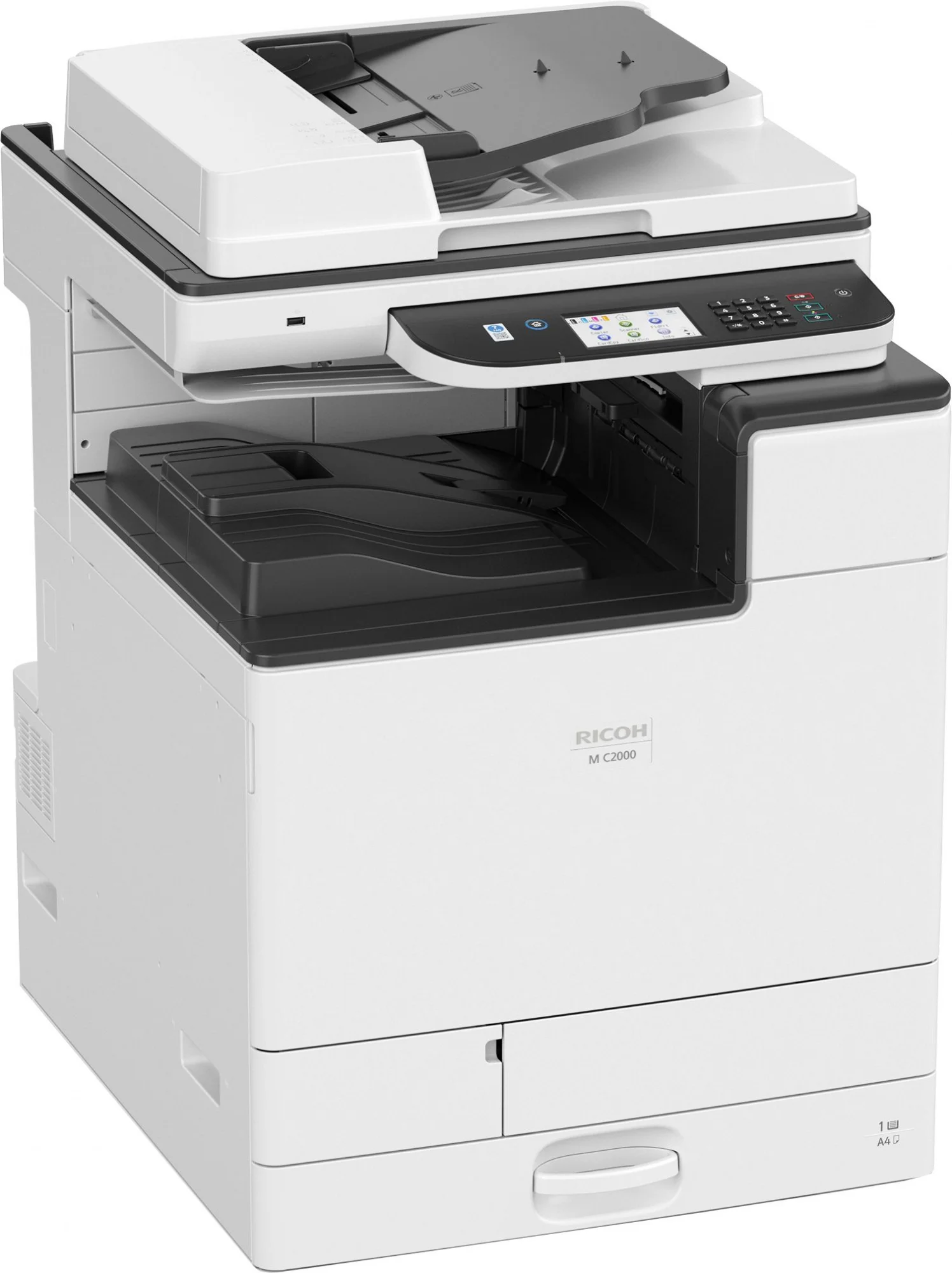 МФУ лазерное цветное RICOH M C2000 (A3, цветной, 20стр/мин, 1200dpi, 2Гб, дуплекс, PS, сенсорная панель 4,3", GigaLAN, 5
