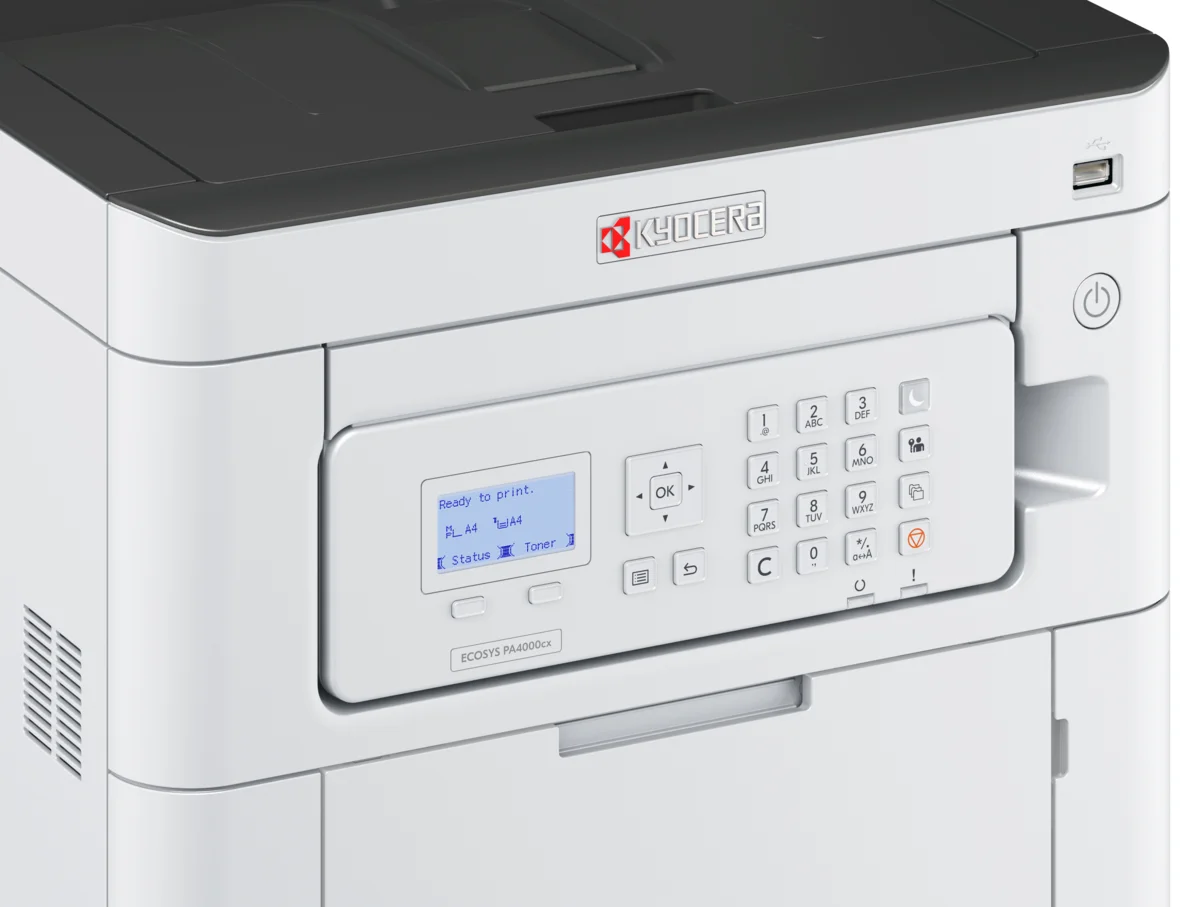 Принтер Kyocera ECOSYS PA4000cx (цвет. лазерный, A4, 40 стр/мин,1200 dpi, 1Гб, USB 2.0, Netw,550 л., Duplex,1102Z03NL0