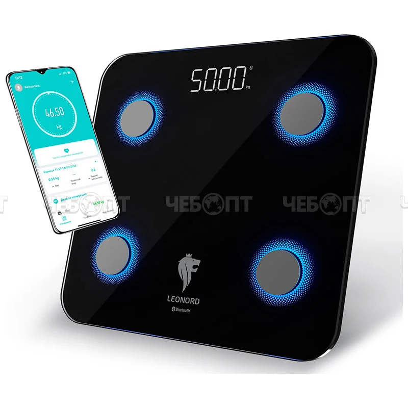 Весы напольные Leonord LE-1273 Bluetooth (стеклянная поверхность, 180 кг)