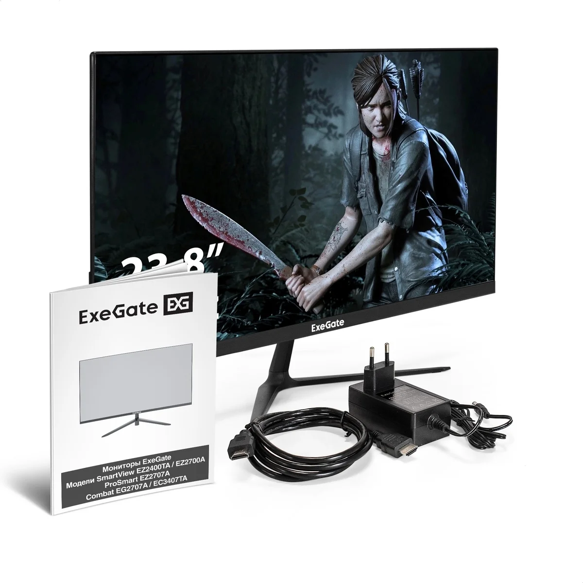 Монитор 23.8" ExeGate SmartView EZ2400TA IPS 1920x1080, 75 Гц, 5 мс, 16:9, 250 кд/м2, 1xHDMI, 1хDP, 1x3.5 мм, черный