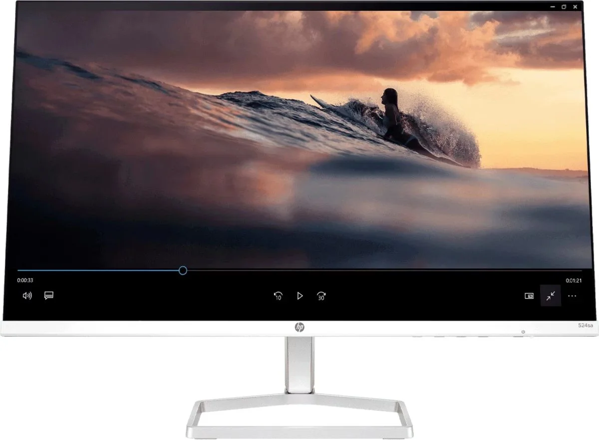 Монитор 23.8" HP 524sw S5 IPS 1920x1080, 100 Гц, 5 мс, 16:9, 300 кд/м², HDMI 1.4, VGA, белый
