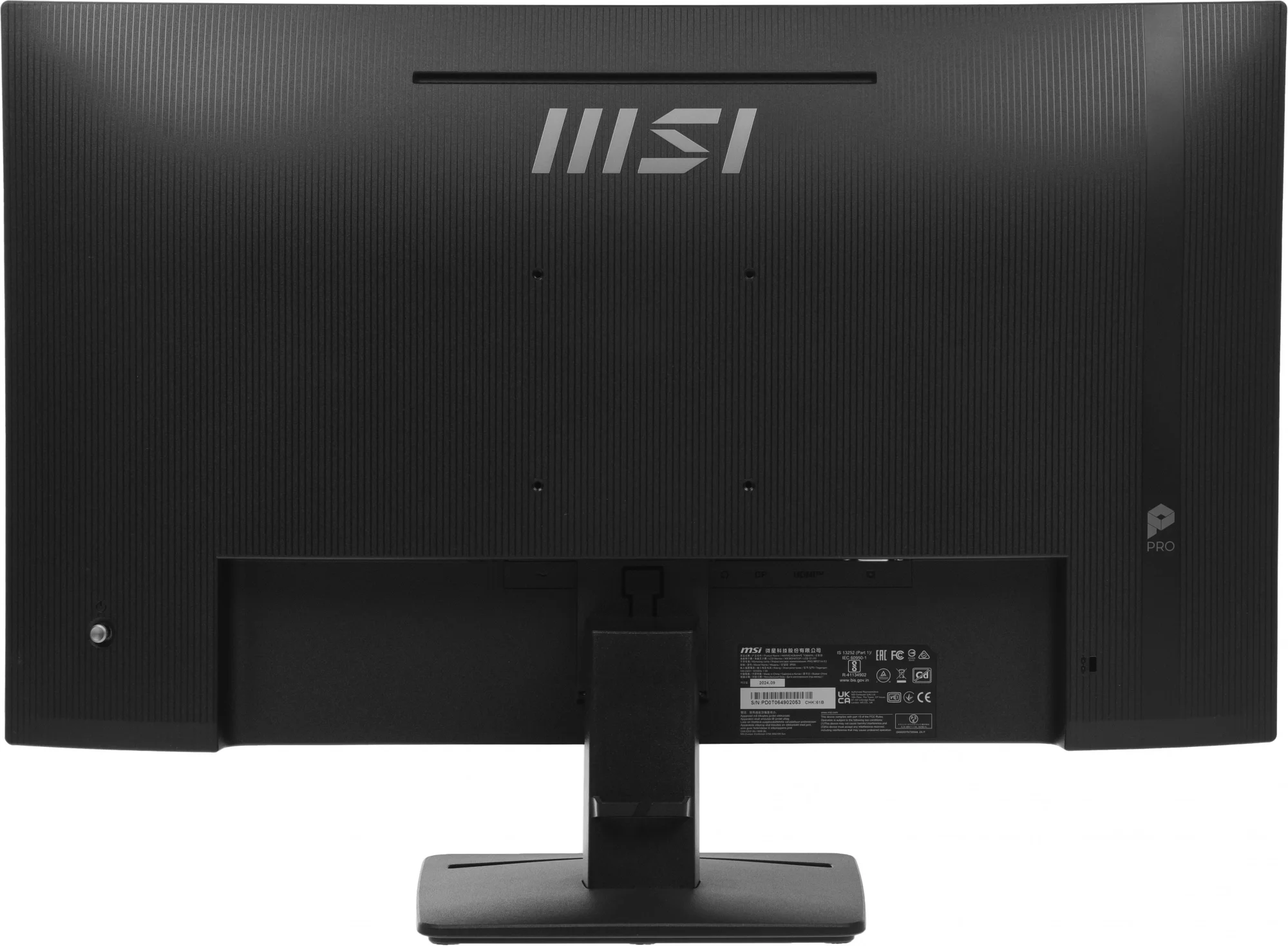 Монитор 23.8" MSI PRO MP242A E2 IPS 1920x1080, 120 Гц, 4 мс (1 мс MPRT), 16:9, 300 кд/м², VGA, HDMI 1.4, DP 1.2, 3.5 Jack, динамики (2x2 Вт), HDR10, ч