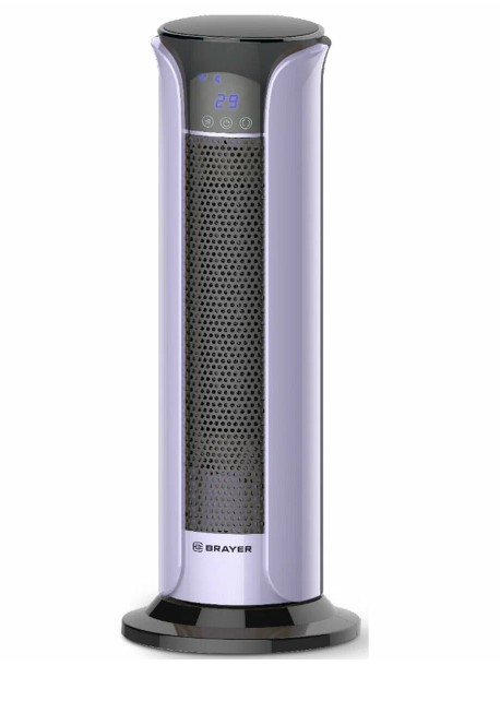 Тепловентилятор BRAYER 4806BR, 2000 Вт, LED-диспл, пуль ДУ,тайм 12 ч, площ 20 кв.м., элек. Упр