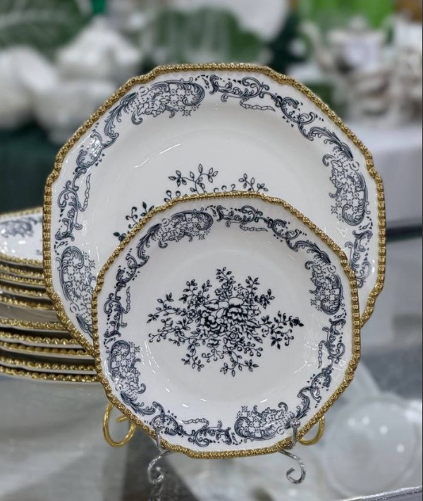 RA-022-255 Тарелки 6шт 15см БУСИНКА FLOWERS GOLD / ящ* 12наб