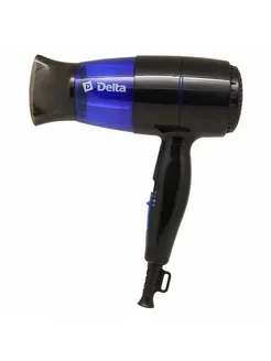 Фен Delta DL-0907 черный/фиолетовый, 1400 Вт, компактный