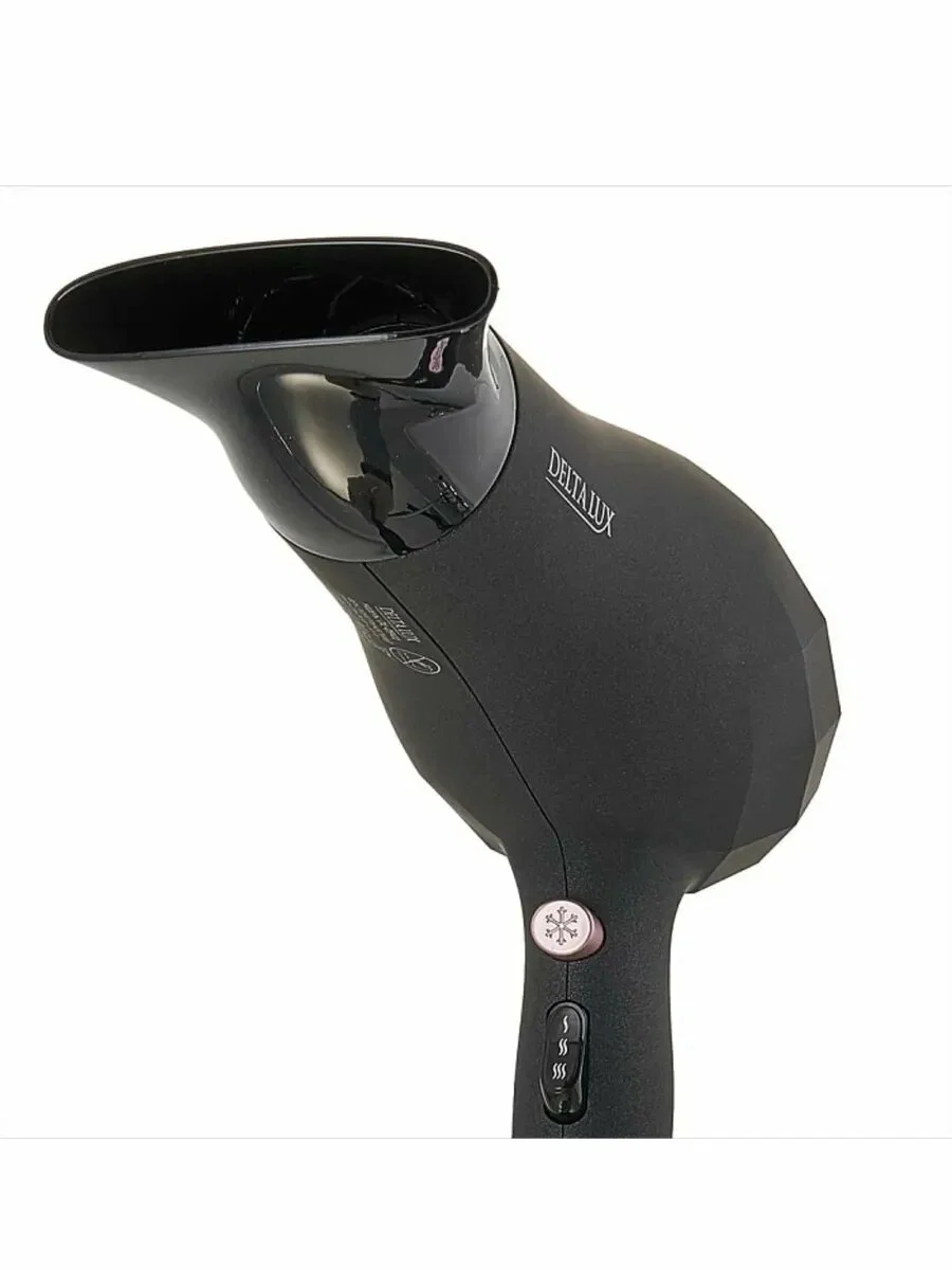 Фен DELTA LUX DL-0941 черный/розовый, 2200 Вт, ионизация