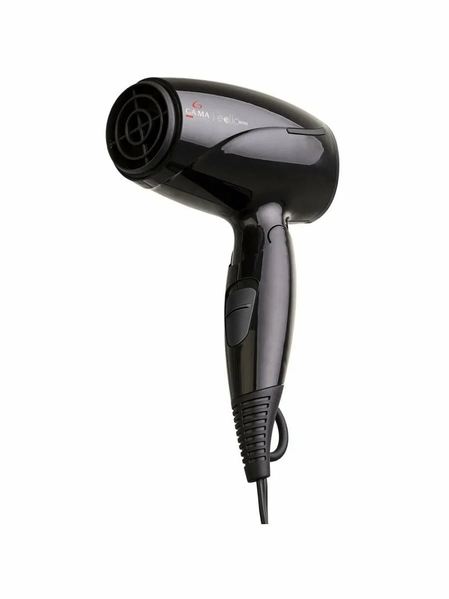 Фен GA.MA GH0201 EOLIC MINI CX черный, 1600 Вт, компактный, ионизация