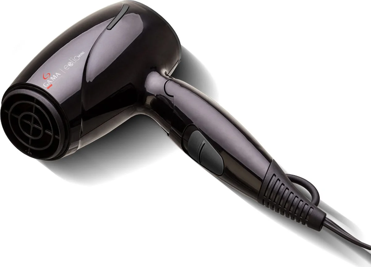 Фен GA.MA GH0201 EOLIC MINI CX черный, 1600 Вт, компактный, ионизация