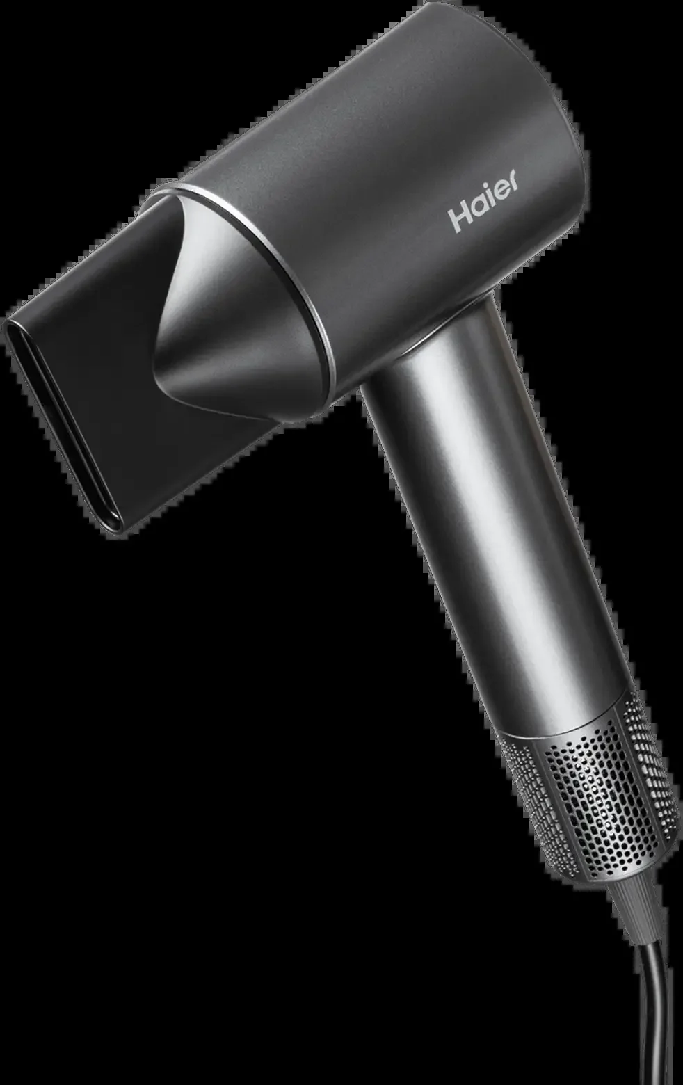 Фен Haier HHD-603 графитовый, 1600 Вт, компактный, ионизация