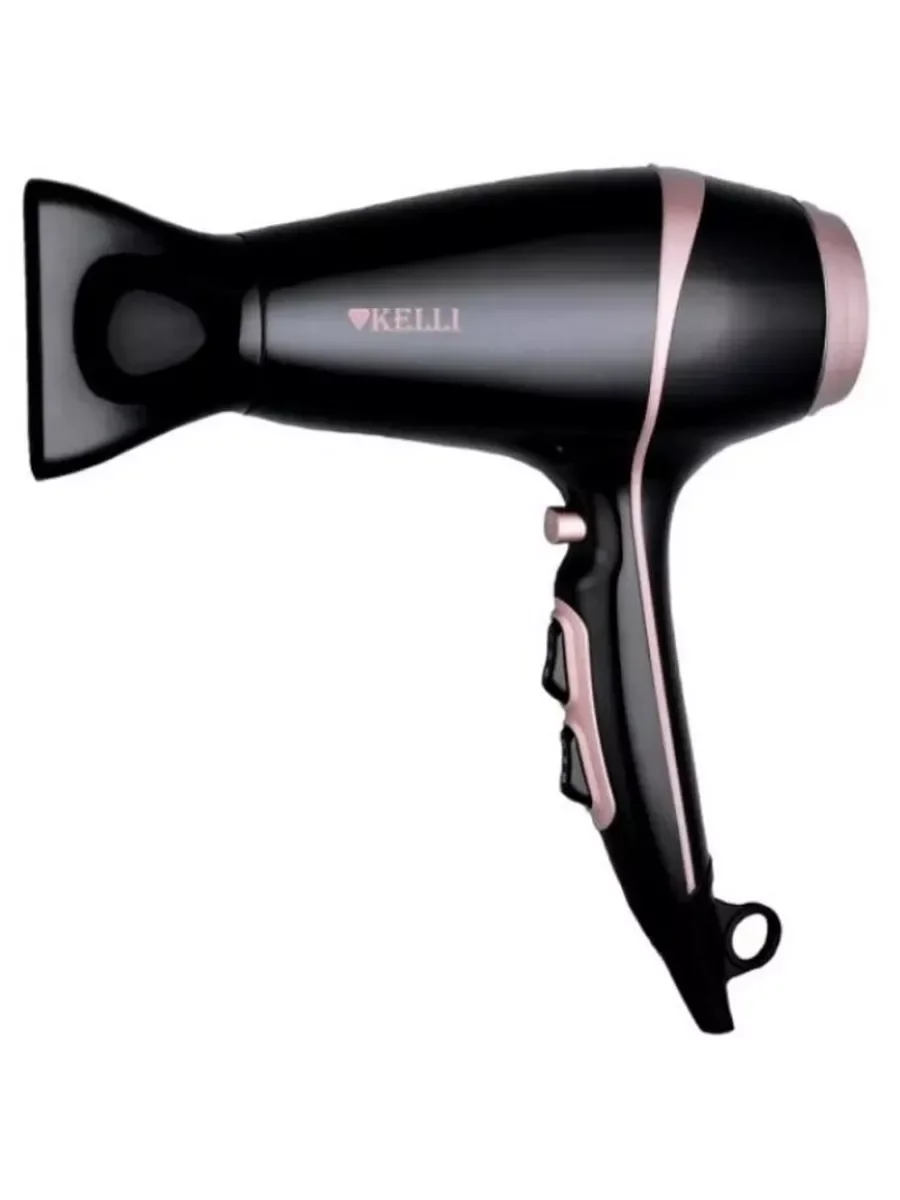 Фен Kelli KL-1129 черный/розовый, 2400 Вт