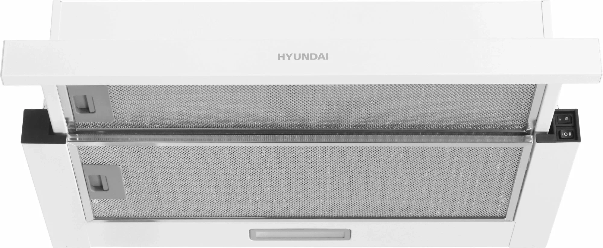 Вытяжка встраиваемая Hyundai HBH 6233 W белый управление: кулисные переключатели (1 мотор)