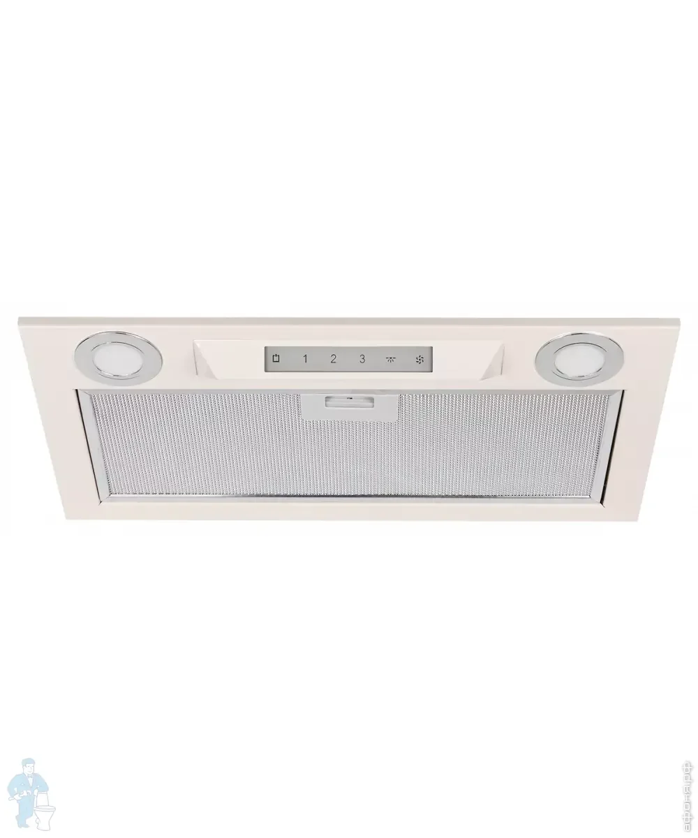 Вытяжка встраиваемая Kuppersberg INLINEA 52 Beige, ширина 52 см, отвод/рециркуляция, 850 м3/час, электронное сенсорное управление, таймер, пульт ДУ, 3