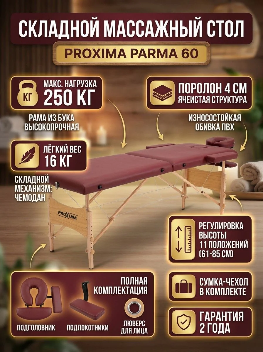 Массажер и массажный стол Proxima Parma Pro 195, Арт. BM2L2514-1.3-76