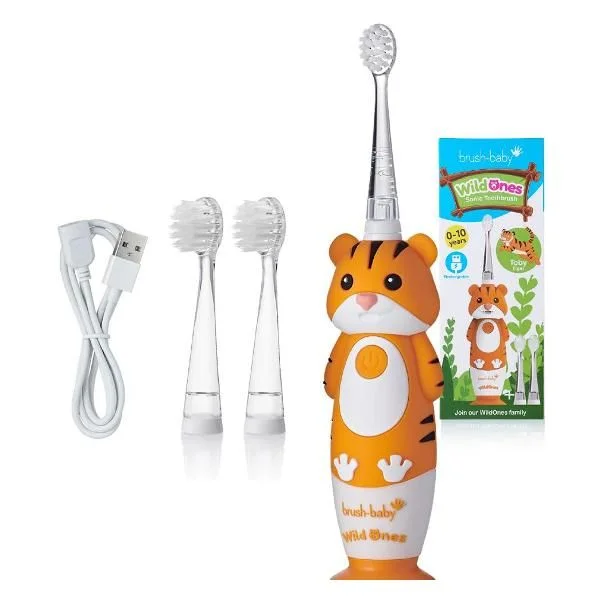 Электрическая зубная щетка Brush-Baby Sonic WildOnes Тигр 0-10 лет