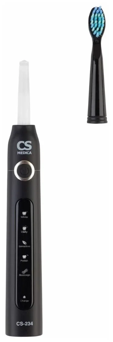 Электрическая зубная щетка CS Medica SonicMax CS-234, черная, 5 насадок