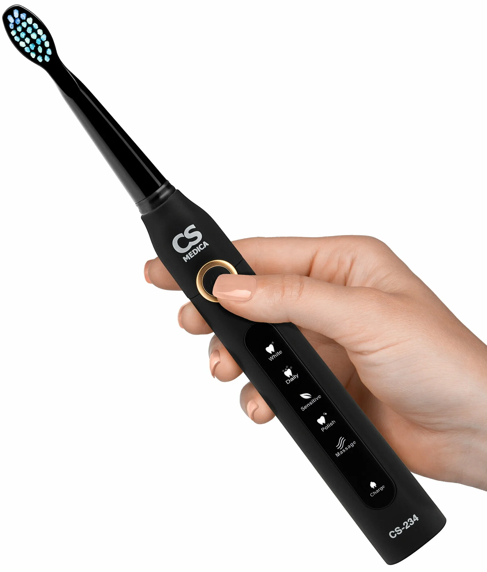 Электрическая зубная щетка CS Medica SonicMax CS-234, черная, 5 насадок