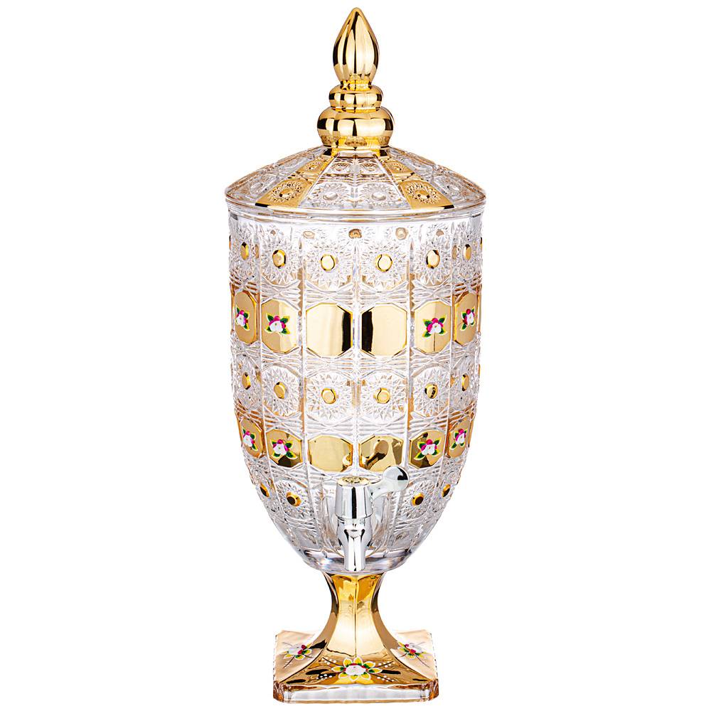 ДИСПЕНСЕР ДЛЯ НАПИТКОВ "ЛИМОНАДНИЦА LEFARD GOLD GLASS" 4,8 Л. 19*19 СМ. ВЫСОТА=52 СМ. (КОР=2ШТ.)