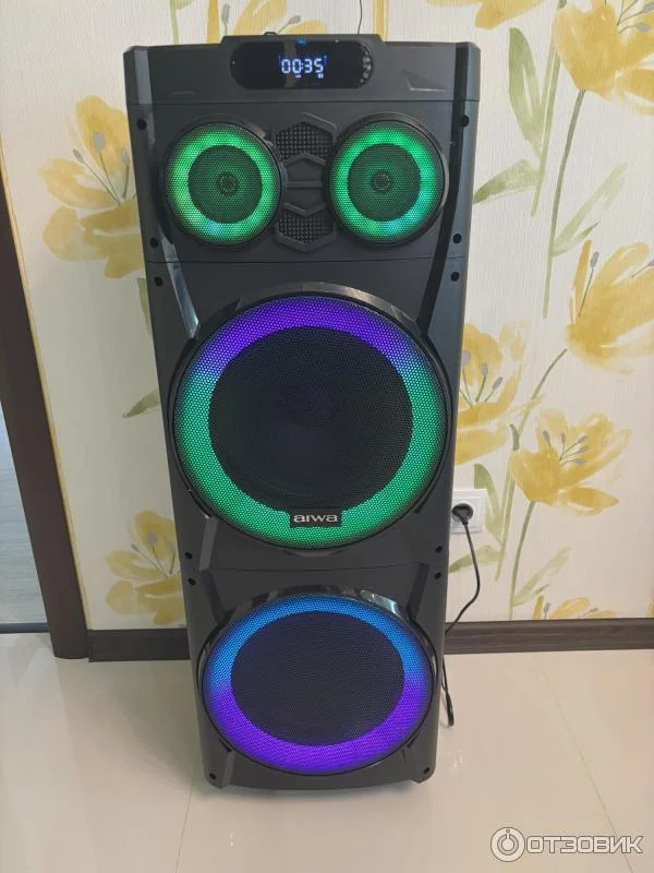 Портативная аудиосистема AIWA CAS-1001, мощн.100Вт, TWS, аккум.20В/7000мАч, FM тюнер
