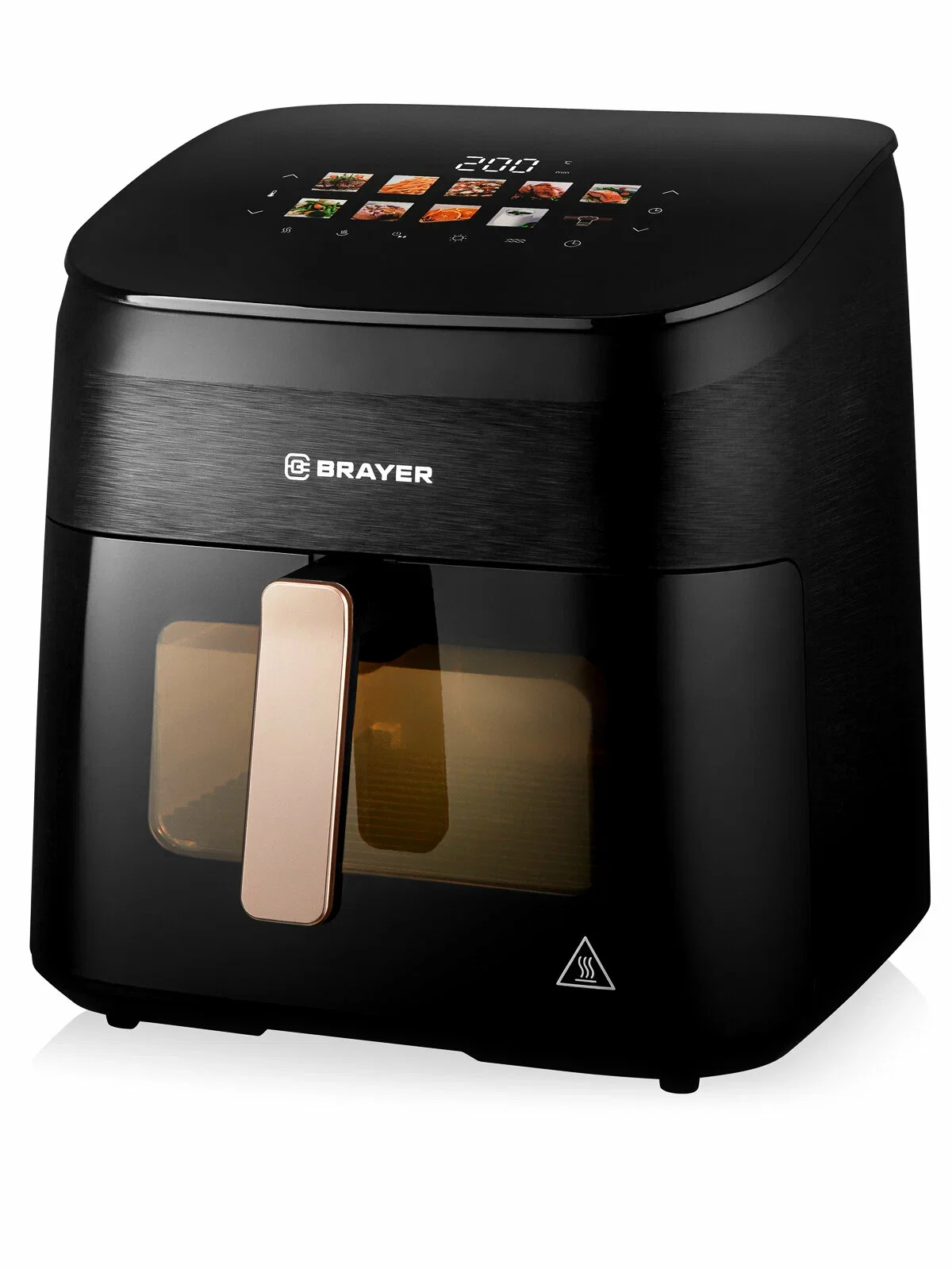 Аэрогриль BRAYER 2057BR, 2200 Вт, 2 ТЭН, 8,5 л, t. 200С, аромат костра, LED-дисплей, 10 программ