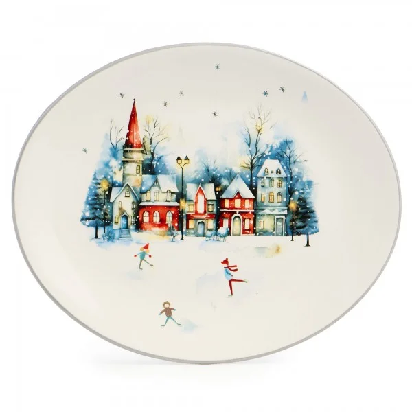 БЛЮДО ОВАЛЬНОЕ AGNESS "С НОВЫМ ГОДОМ!" 31,5*25,5*3 СМ