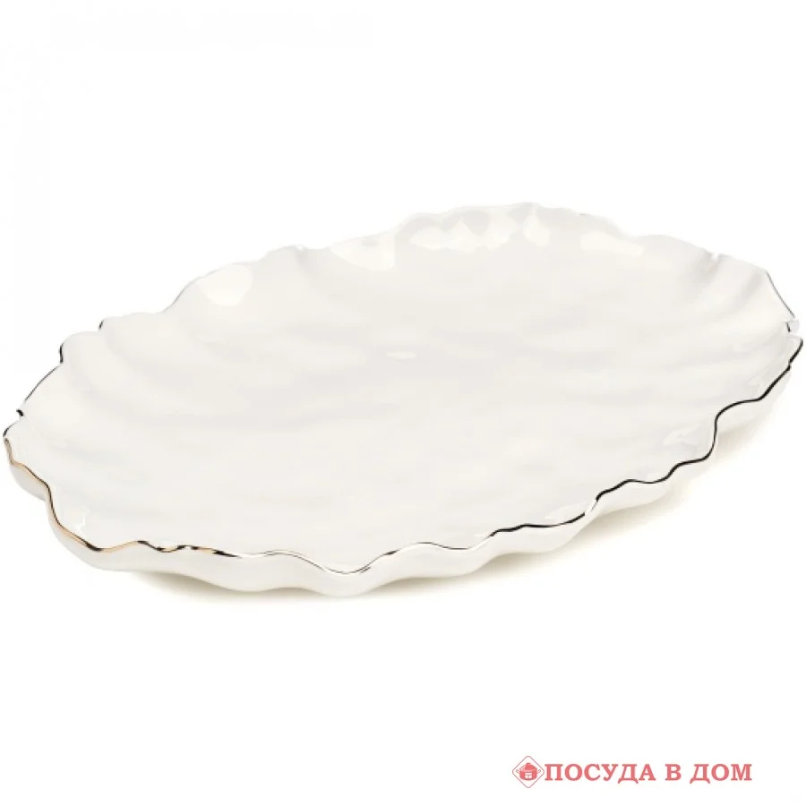 БЛЮДО ОВАЛЬНОЕ LEFARD "CHARM" 35,5*24*3 СМ (С ЗОЛОТОЙ ЛИНИЕЙ)