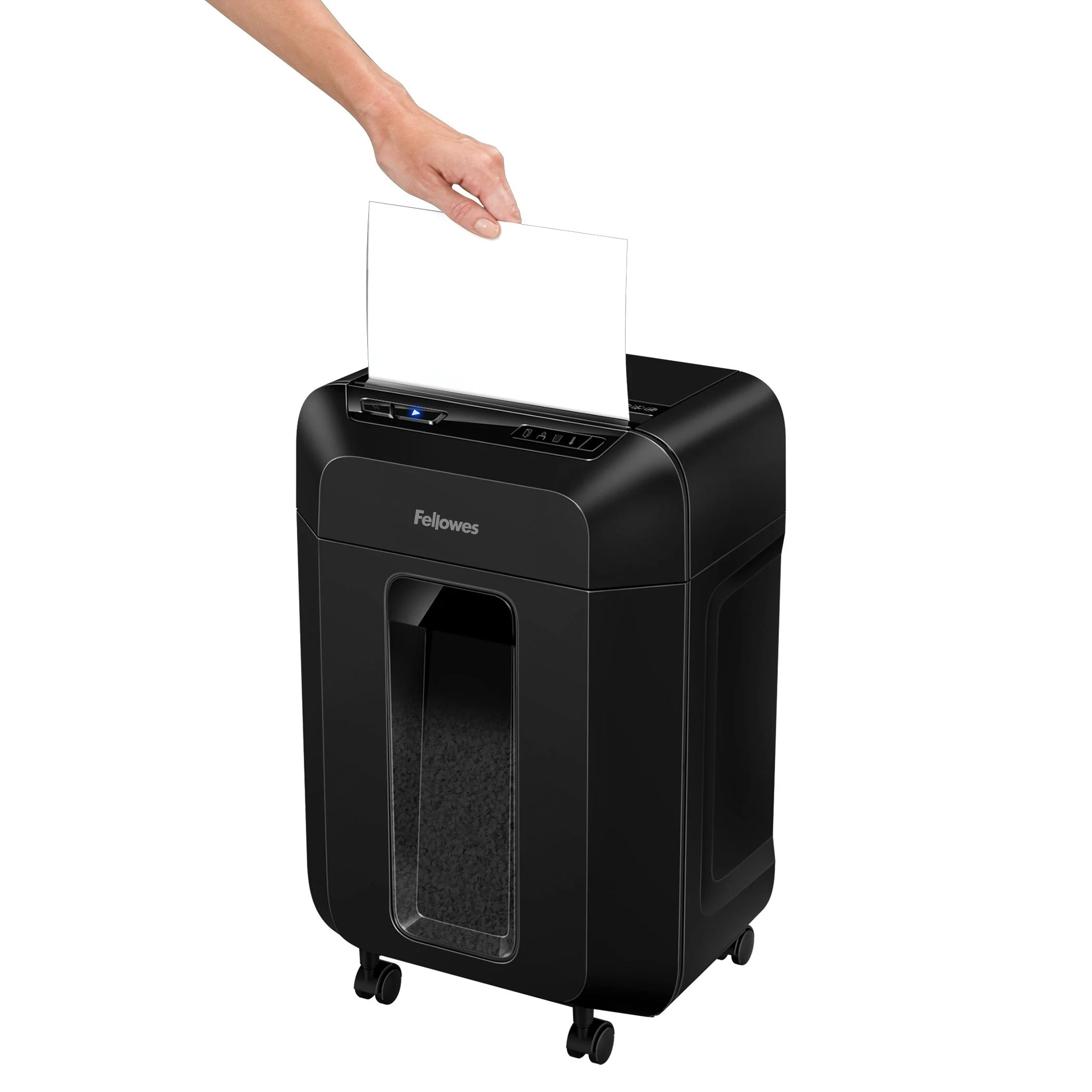 Fellowes® Шредер AutoMax® 80M (автоподача 80 листов), минирезка DIN P-4, 4х12 мм, 17 лтр., автореверc.