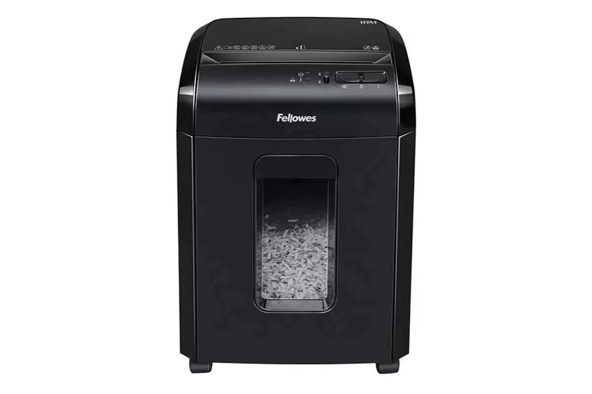 Fellowes® Шредер Powershred 10M, DIN P-5, 2х15мм, 10лст., 19лтр., Safety Lock.