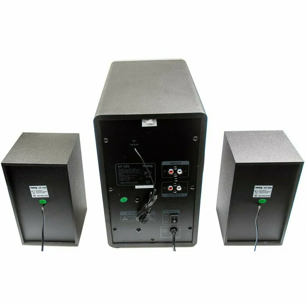 Акустическая система Dialog Progressive AP-220 черный 2.1, 30W+2*12W RMS, USB+SD reader