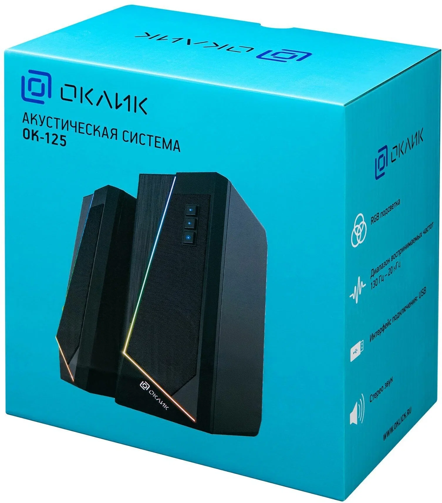 Акустическая система Oklick OK-125 2.0 черный 12Вт
