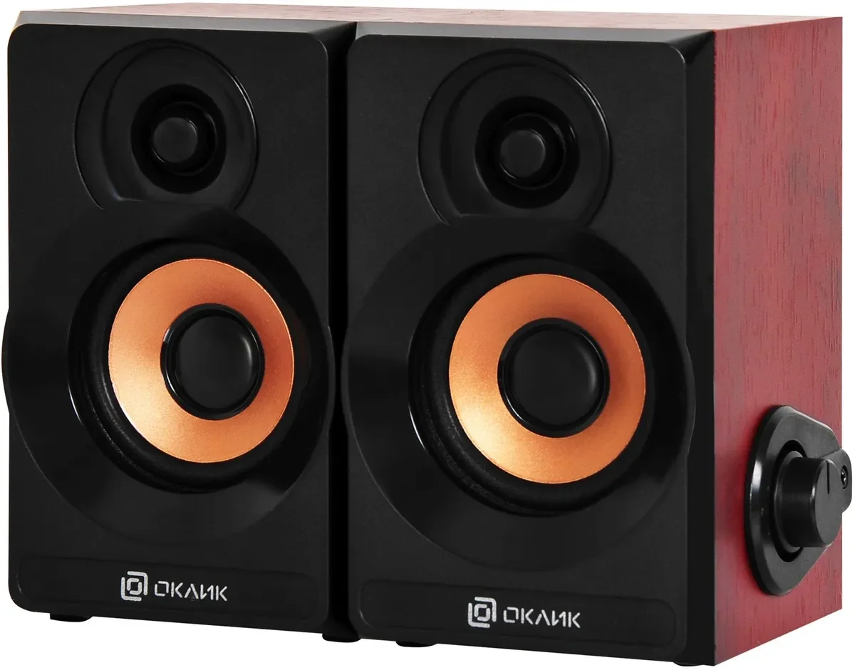 Акустическая система Oklick OK-161 2.0 темное дерево 6Вт