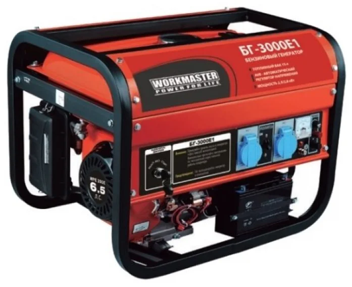 Генератор бензиновый WorkMaster БГ-10000ИЕ2 (7,5-8 кВт инверторный, розетка АВР, пульт)