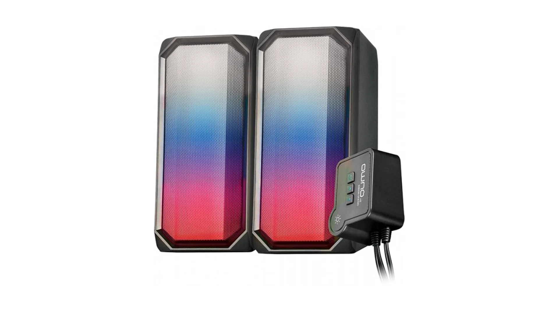 Акустическая система RGb 2.0 + Bluetooth, Qumo Charisma (ВТ 0054), 15ВТ, объемное звучание, отключаемая многорежимная RGb подсветка, USB+Jack 3,5мм