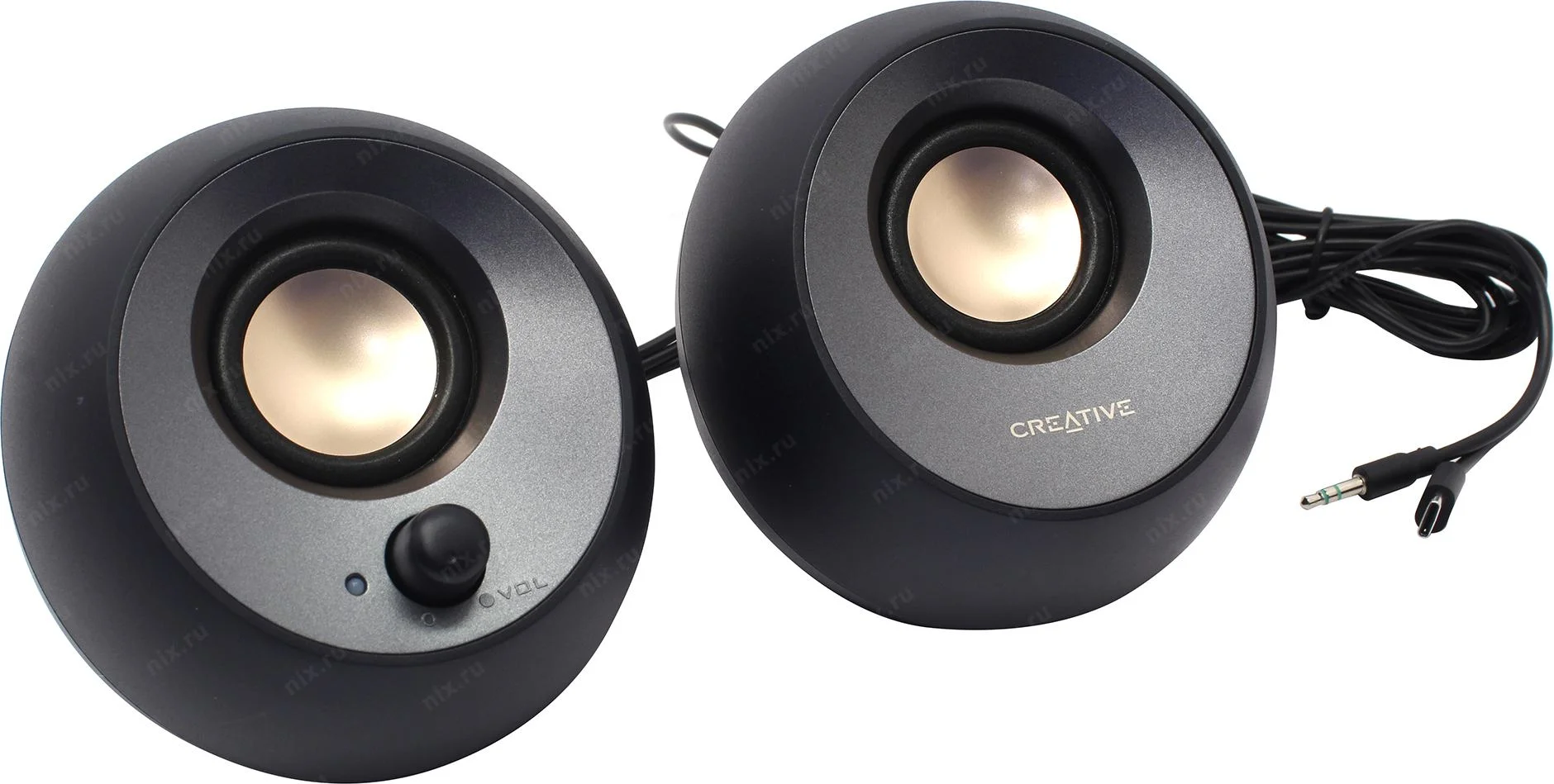 Колонки Creative Pebble V2 MF1695 2.0 черный 8Вт