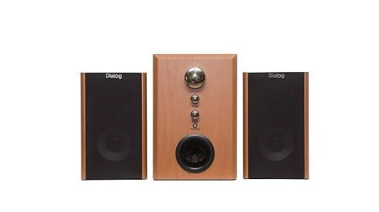 Колонки Dialog W-3000 Cherry 2.1, 60W RMS, 2 колонки+сабвуфер, дерево