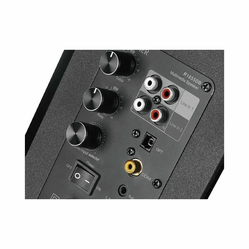 Колонки Edifier R1855DB Black Активные, 70W RMS, 60-20000Гц, дерево, пульт ДУ, Bluetooth 5.0,выход на сабвуфер,Opt/Coaxial,2 RCA