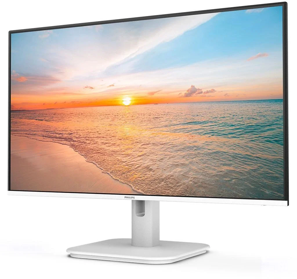 Монитор 23.8" Philips 24E1N1100AW IPS 1920x1080, 100 Гц, 4 мс, 16:9, 250 кд/м², HDMI 1.4, VGA, 3.5 мм, динамики (2x2 Вт), черный/белый