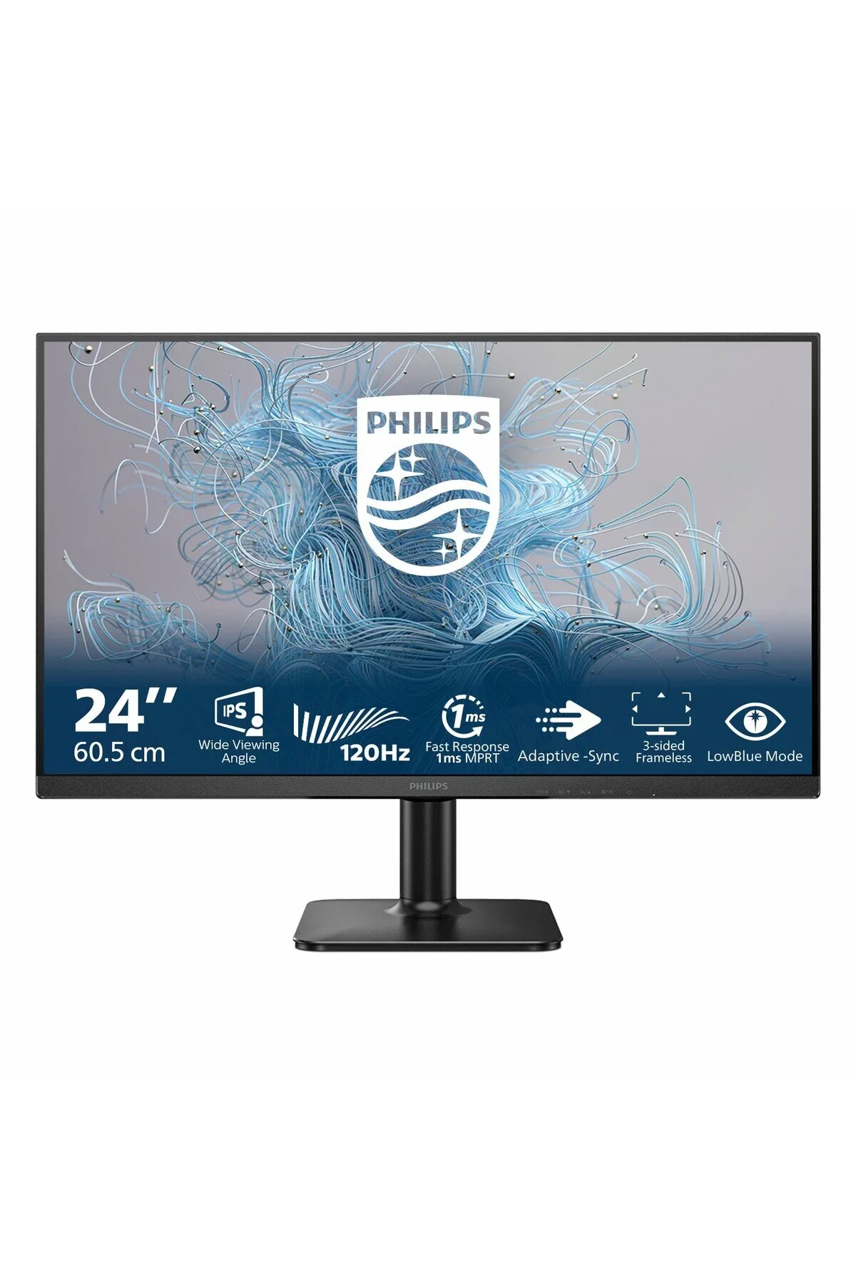 Монитор 23.8" Philips 24E2N1110/01 IPS 1920x1080, 120 Гц, 4 мс (1 мс MPRT), 16:9, 300 кд/м², VGA, HDMI 1.4, 3.5 Jack, HDR10, Adaptive-Sync, черный