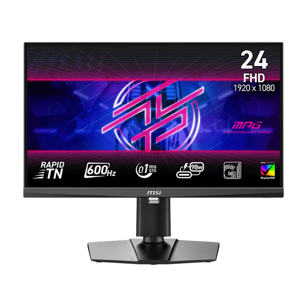 Монитор 24" MSI MPG 242R X60N TN FHD, 600 Гц, 0.1 мс (GtG), 16:9, 500 кд/м², HDMI 2.1 x2, DP 1.4a, USB-C (98 Вт PD), DisplayHDR 400, Adaptive-Sync, RG