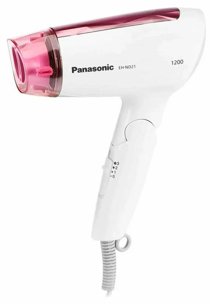 Фен Panasonic EH-ND21-P615 белый/розовый, 1200 Вт, компактный