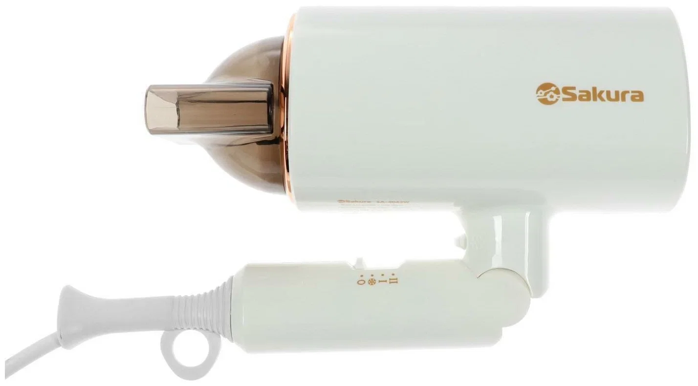 Фен SAKURA SA-4043W белый, 2000 Вт, компактный